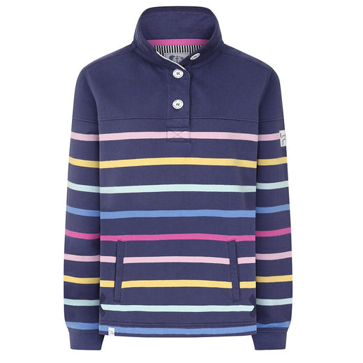 LJ6 - Striped Button Neck Sweatshirt - Twilight