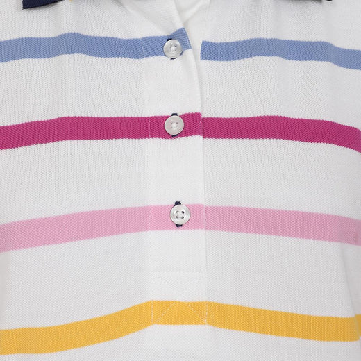 LJ22 - Ladies Striped Polo Top - Pastel