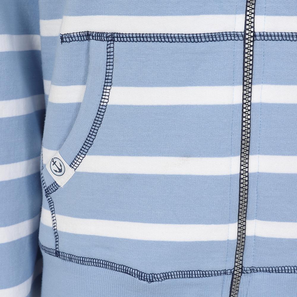 LJ101S - Ladies Striped Full Zip Hoody - Sky