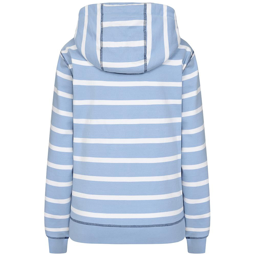 LJ101S - Ladies Striped Full Zip Hoody - Sky