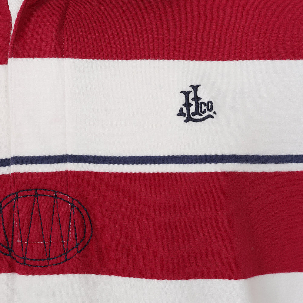LJ27 - Men's Short Sleeve Rugby Shirt - Rouge