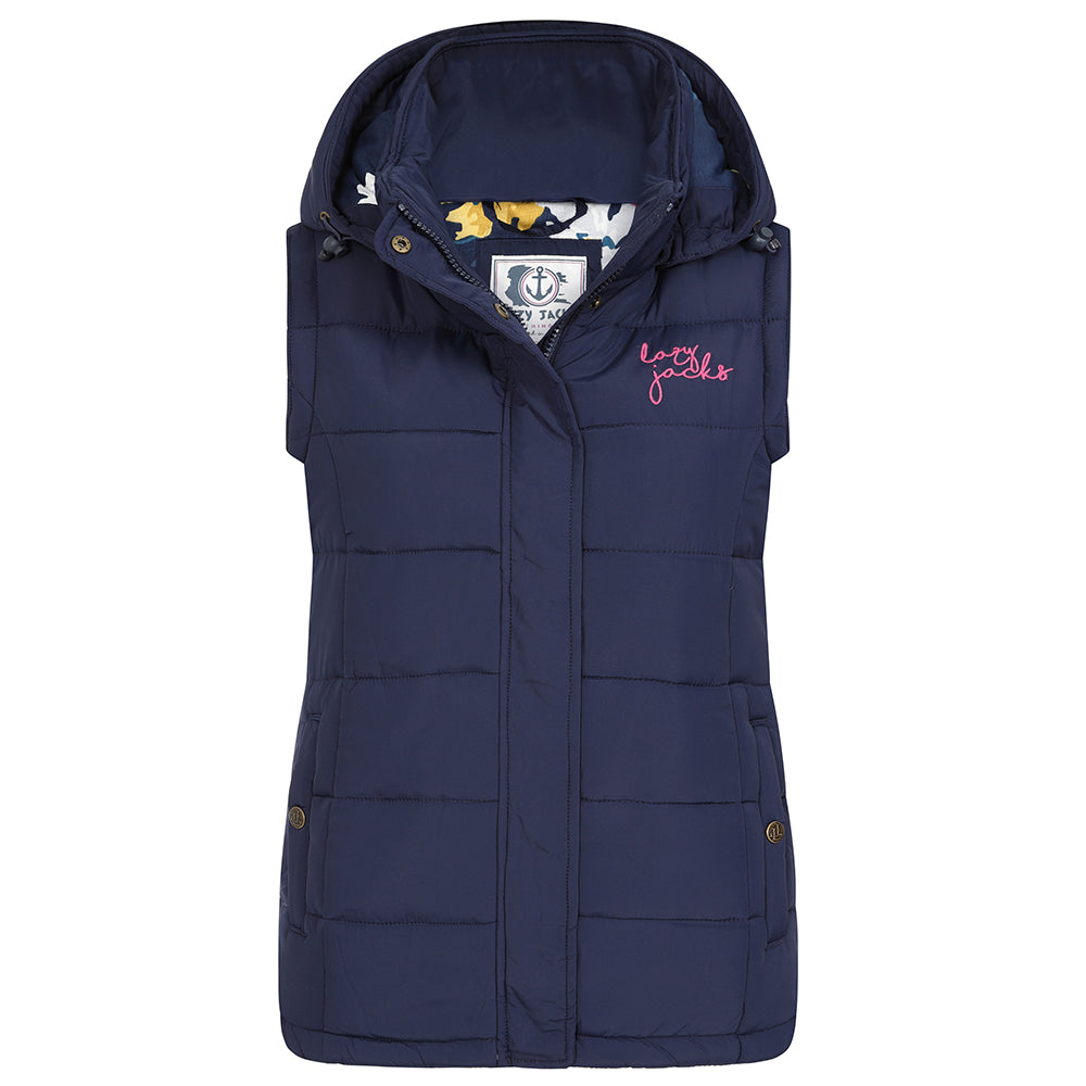 Lazy jacks co puffer vest navy blue outlets wash sz small