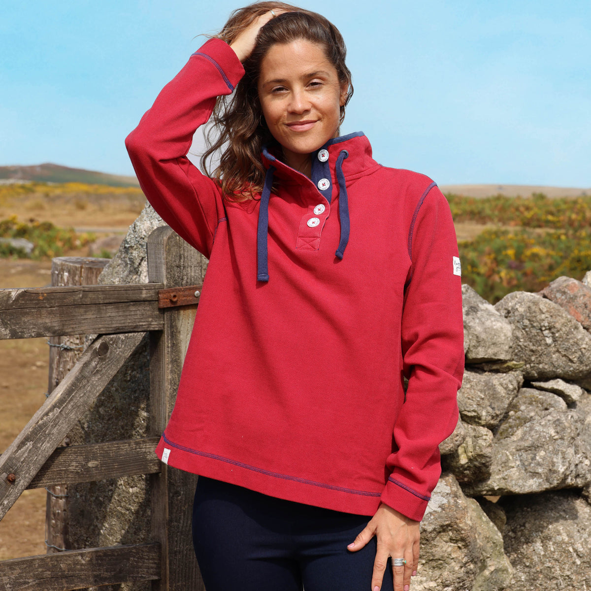 LJ301 - Ladies Pique Sweatshirt - Red