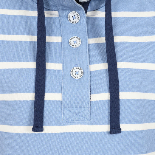 LJ301S - Pique Button Neck Sweatshirt - Sky