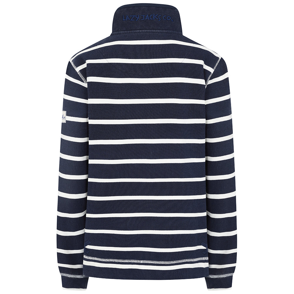 LJ301S - Pique Button Neck Sweatshirt - Twilight