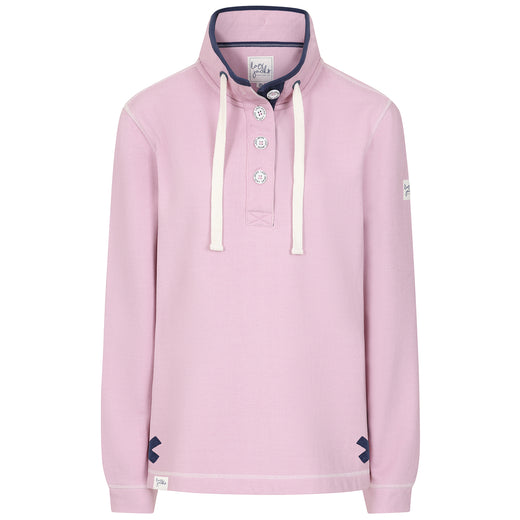 LJ301 - Pique Button Neck Sweatshirt - Pink