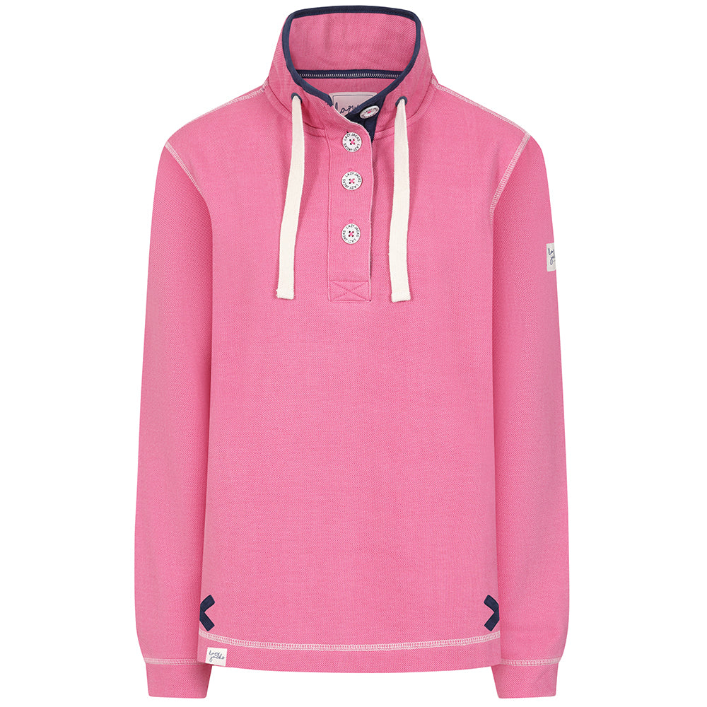 LJ301 - Pique Button Neck Sweatshirt - Salmon