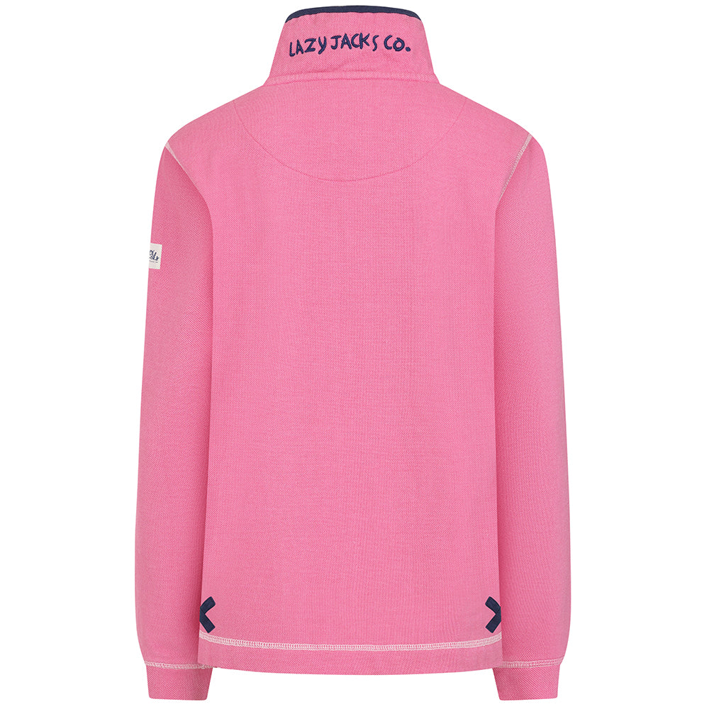 LJ301 - Pique Button Neck Sweatshirt - Salmon