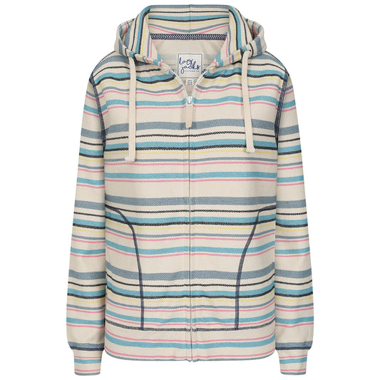 LJ302 - Textured Striped Hooded Sweatshirt - Chalk
