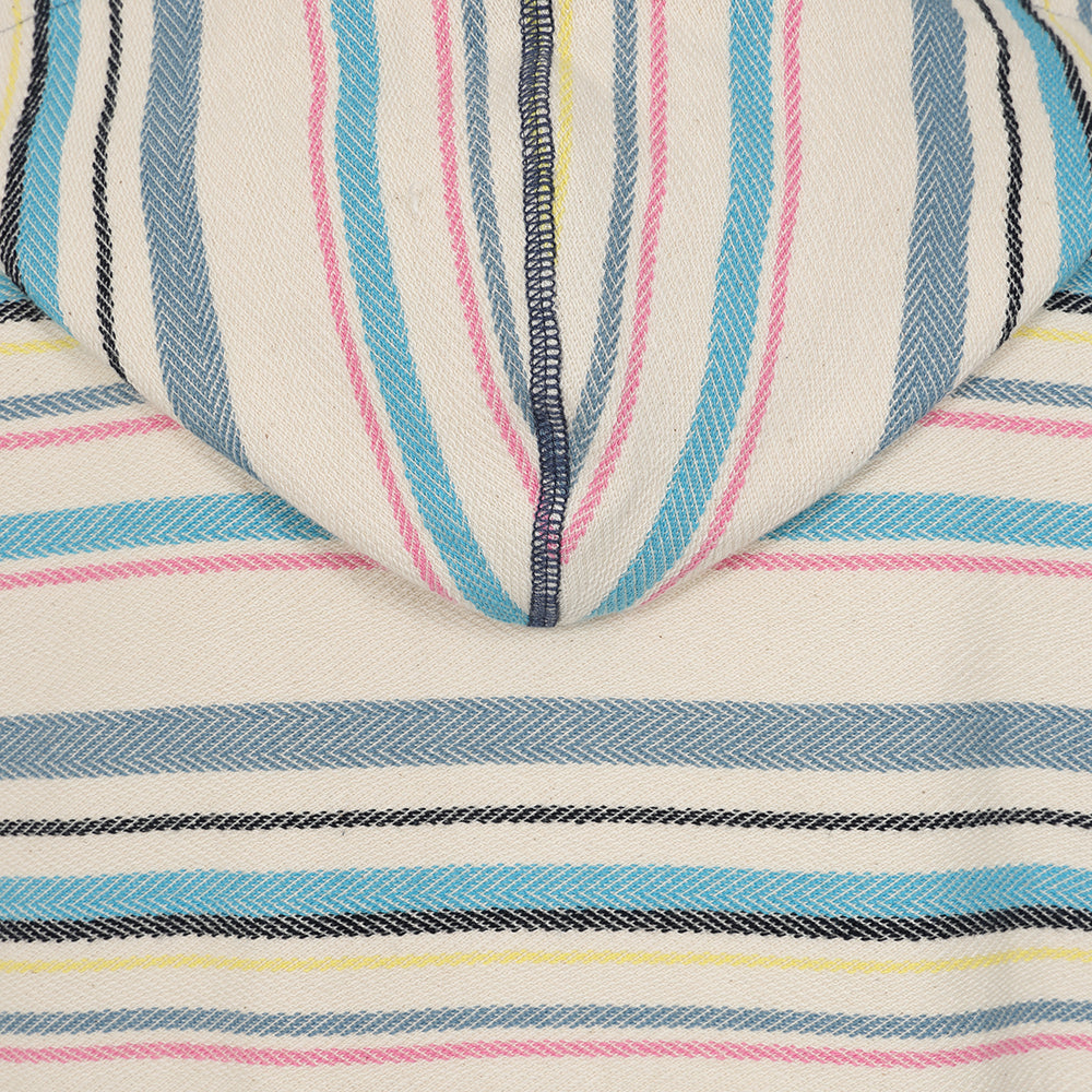 LJ302 - Textured Striped Hooded Sweatshirt - Chalk