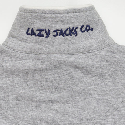 LJ32 - Full Zip Striped Sweatshirt - Colourful Grey Marle