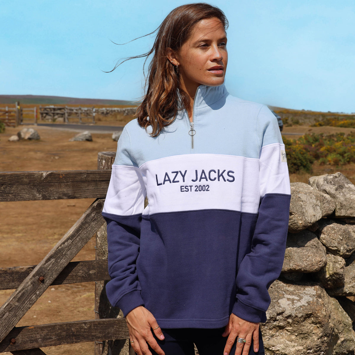 LJ322 - Ladies Quarter Zip Sweatshirt - Sky/Twilight