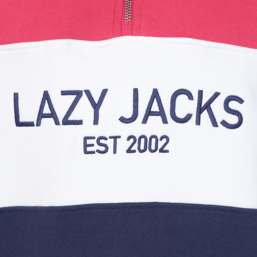 LJ322 - Ladies Quarter Zip Sweatshirt - Cherry/Twilight