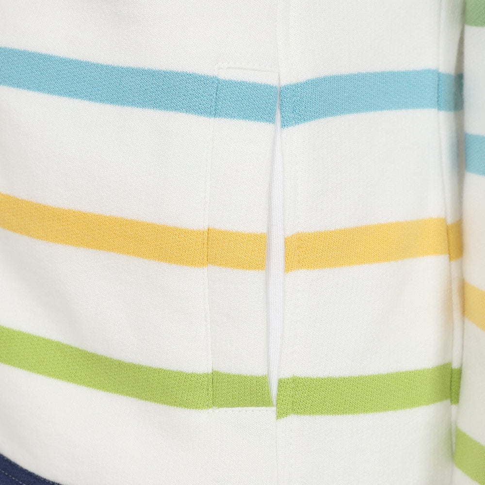 LJ32 - Ladies Striped Full Zip Sweatshirt - Greens