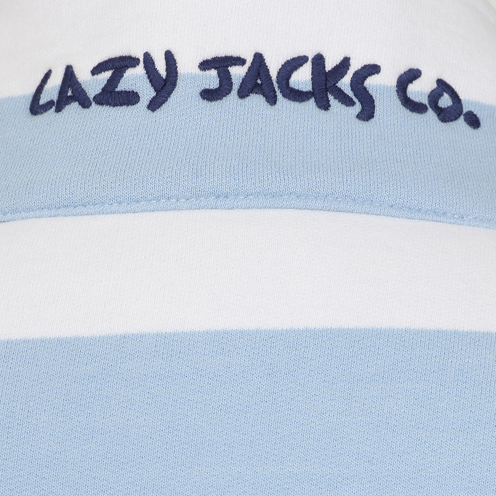 LJ32 - Ladies Striped Full Zip Sweatshirt - Blues