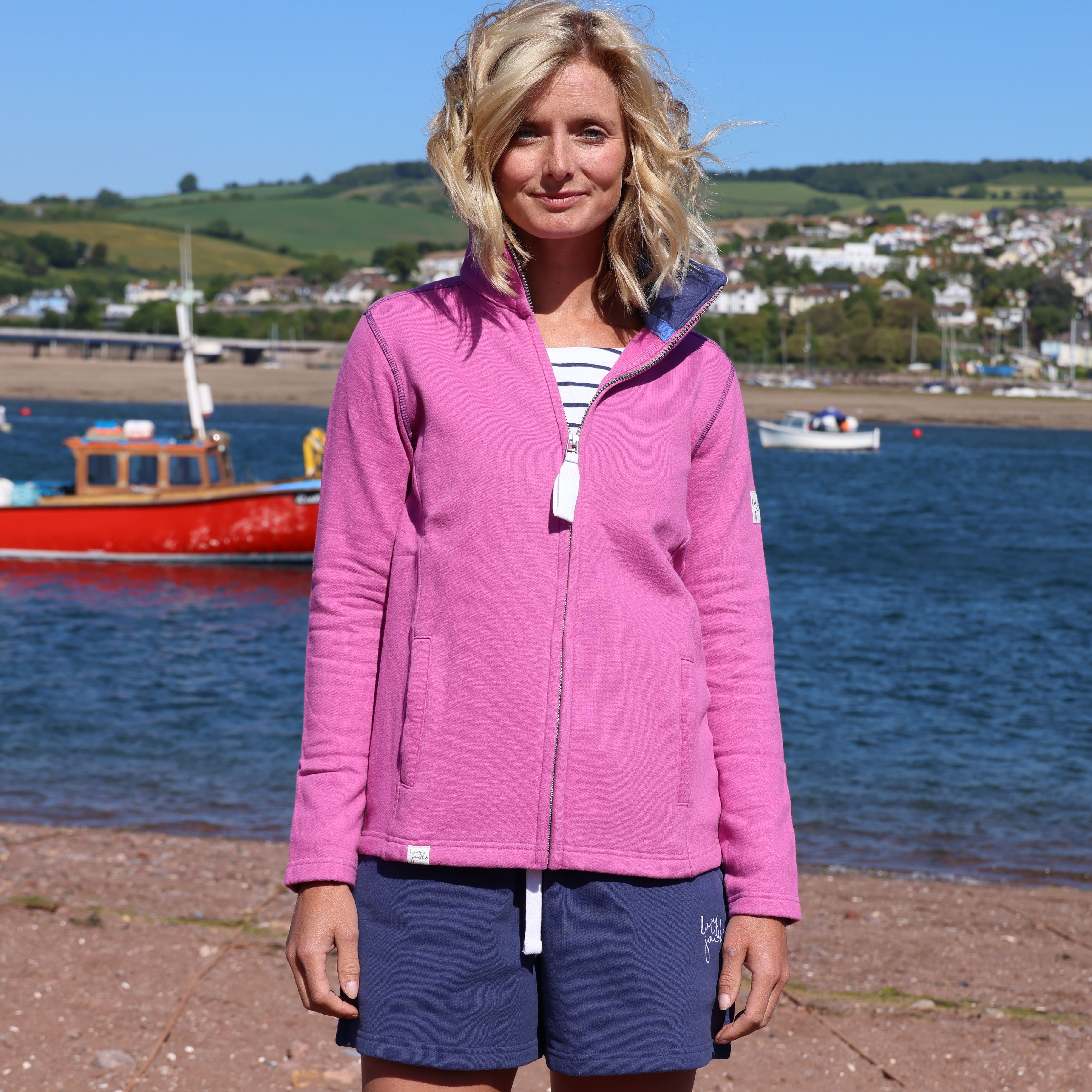 LJ33 - Ladies Full Zip Sweatshirt - Raspberry – Lazy Jacks