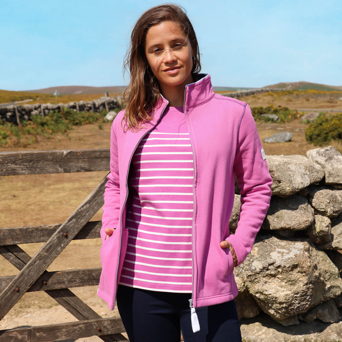 LJ33 - Ladies Full Zip Sweatshirt - Raspberry