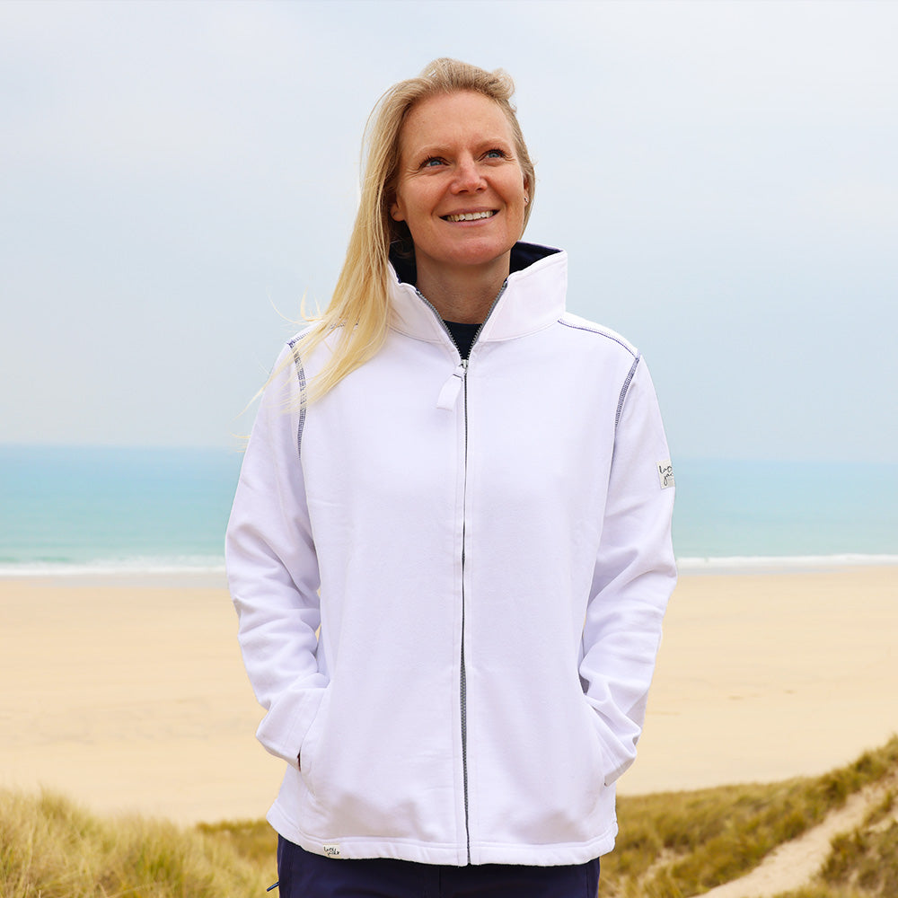 LJ33 - Ladies Full Zip Sweatshirt - White