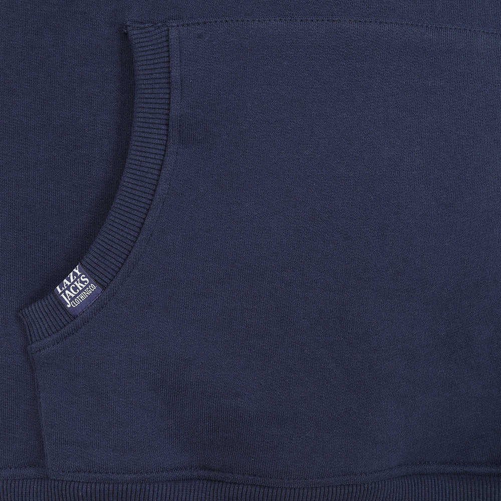 LJ34 - Men's Hooded Button Neck Sweatshirt - Marine