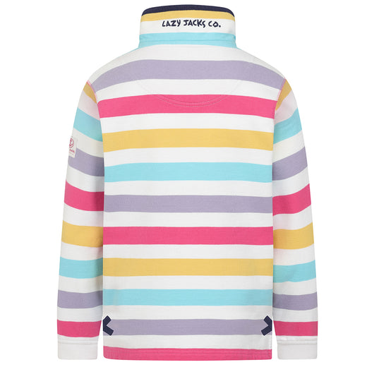LJ35C - 1/4 Zip Striped Sweatshirt - Bright Pastel