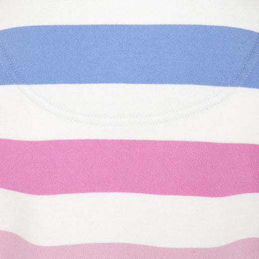 LJ35C - Girls Striped 1/4 Zip Sweatshirt - Pastel