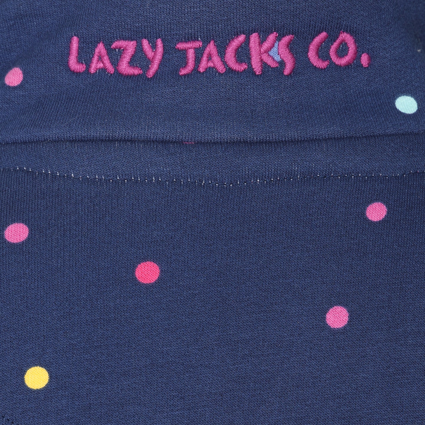LJ35C - Girls Striped 1/4 Zip Sweatshirt - Polka Dot