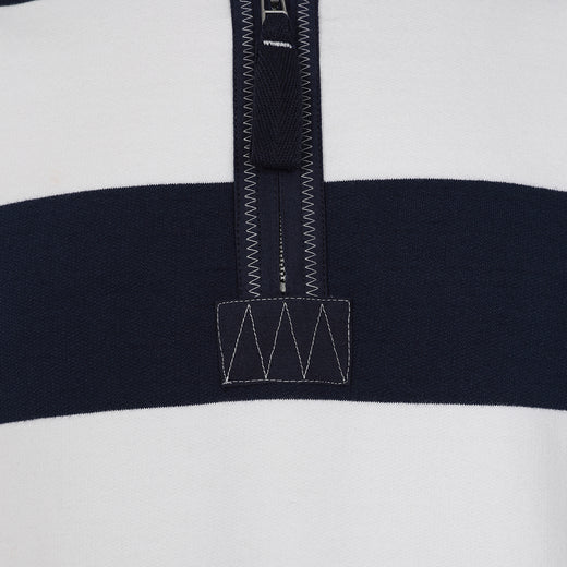 LJ39 - Mens Striped 1/4 Zip Sweatshirt - Marine