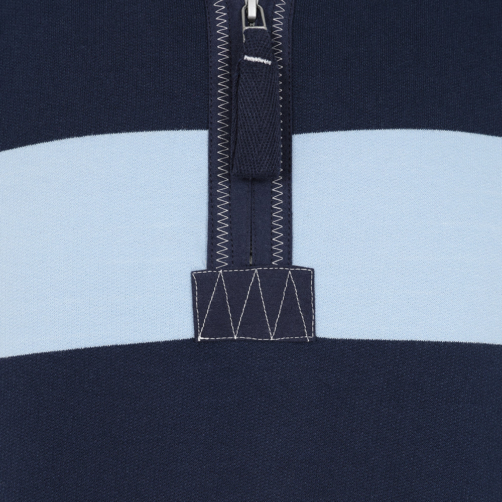 LJ39 - Mens Striped 1/4 Zip Sweatshirt - Sky