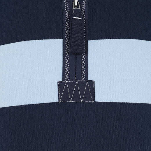 LJ39 - Mens Striped 1/4 Zip Sweatshirt - Sky