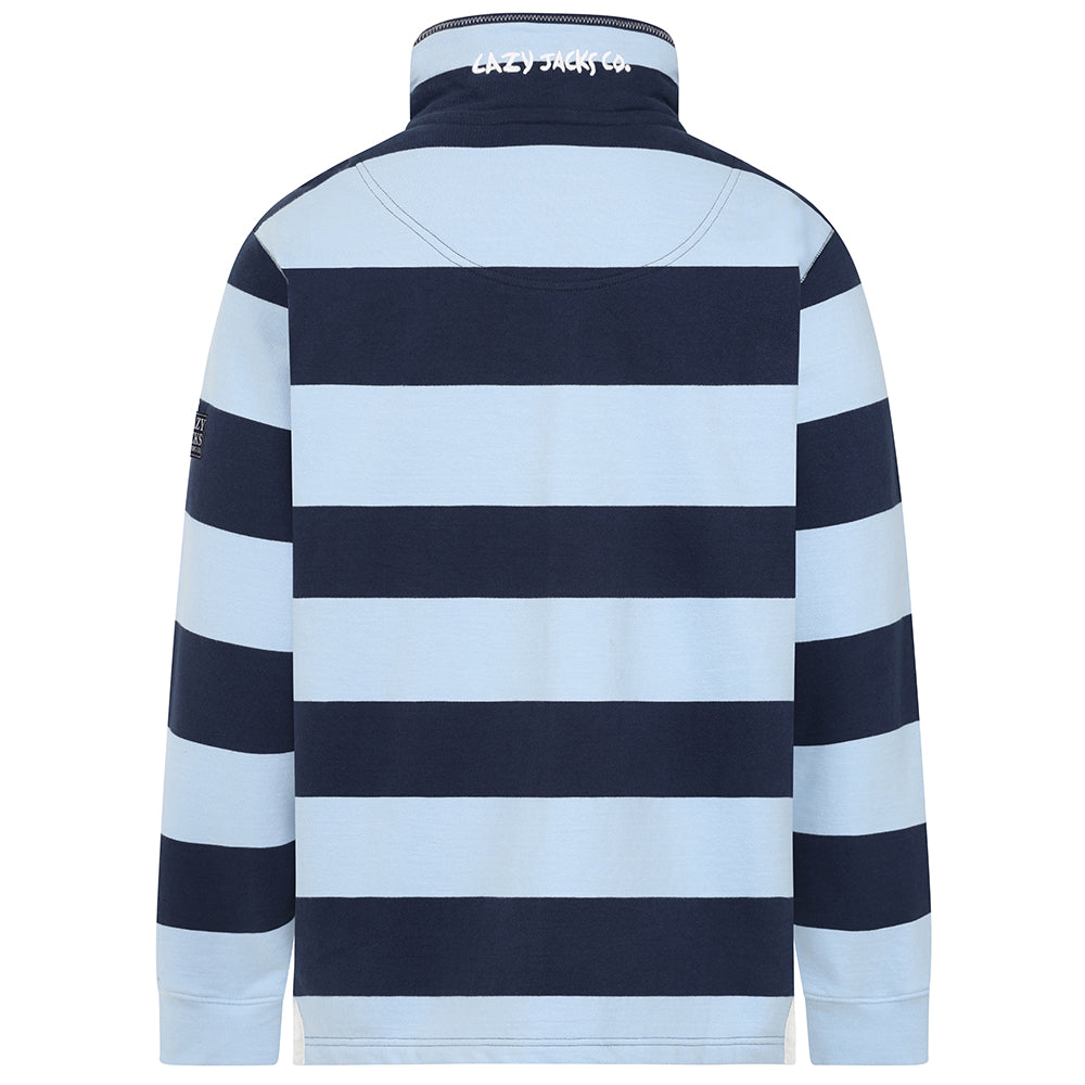 LJ39 - Mens Striped 1/4 Zip Sweatshirt - Sky