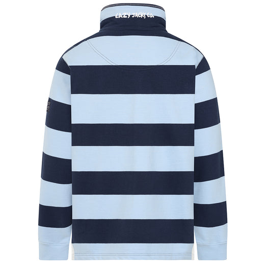 LJ39 - Mens Striped 1/4 Zip Sweatshirt - Sky