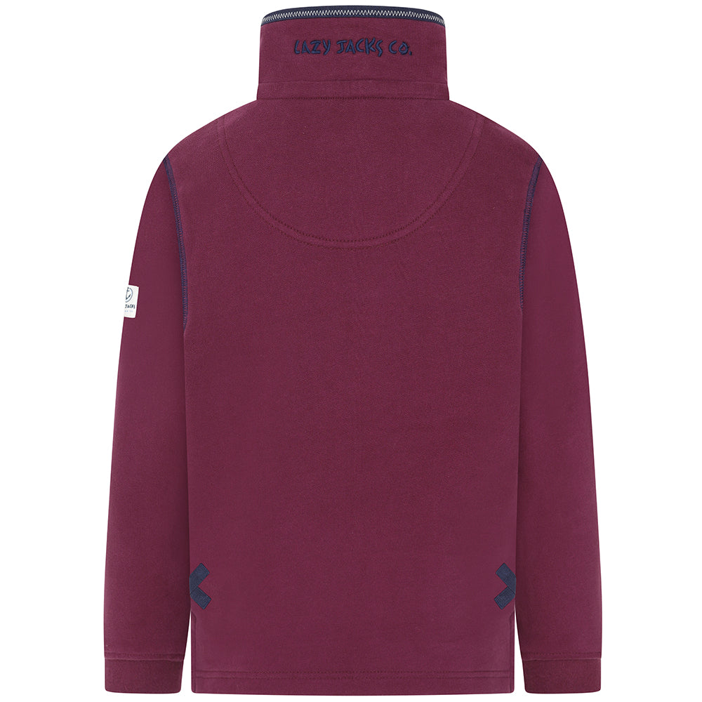 LJ40C - Boys 1/4 Zip - Currant