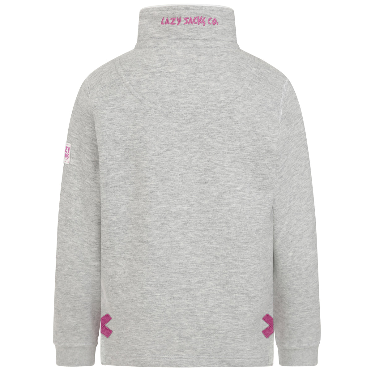 LJ3C - Girl's 1/4 Zip Sweatshirt - Grey Marl