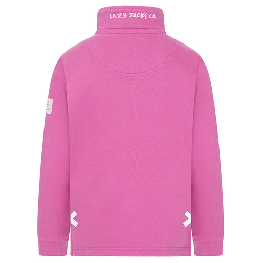 LJ3C - Girls Quarter Zip Sweatshirt - Raspberry
