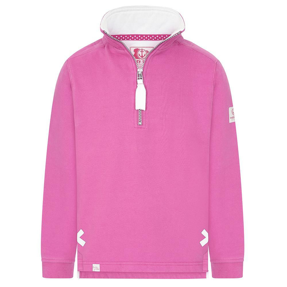 LJ3C - Girls 1\4 Zip Sweatshirt - Raspberry