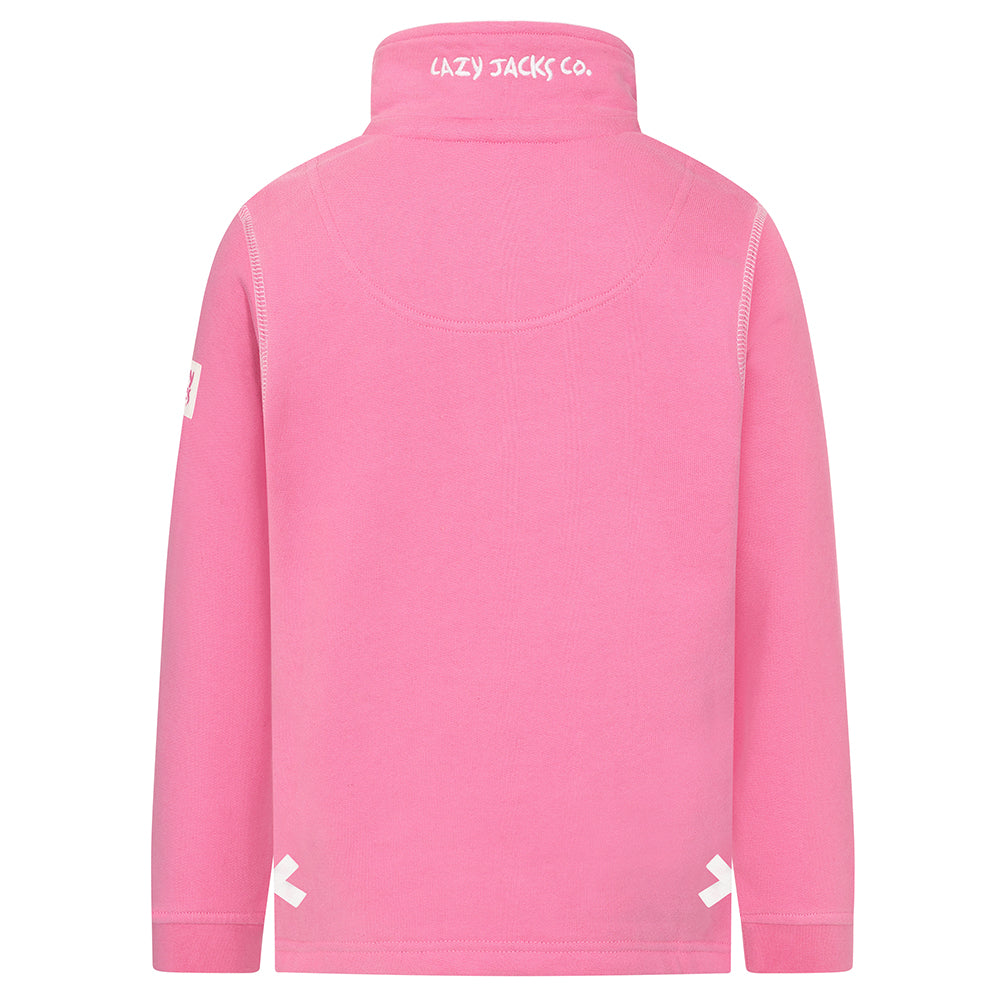 LJ3C - Girl's 1/4 Zip Sweatshirt - Salmon