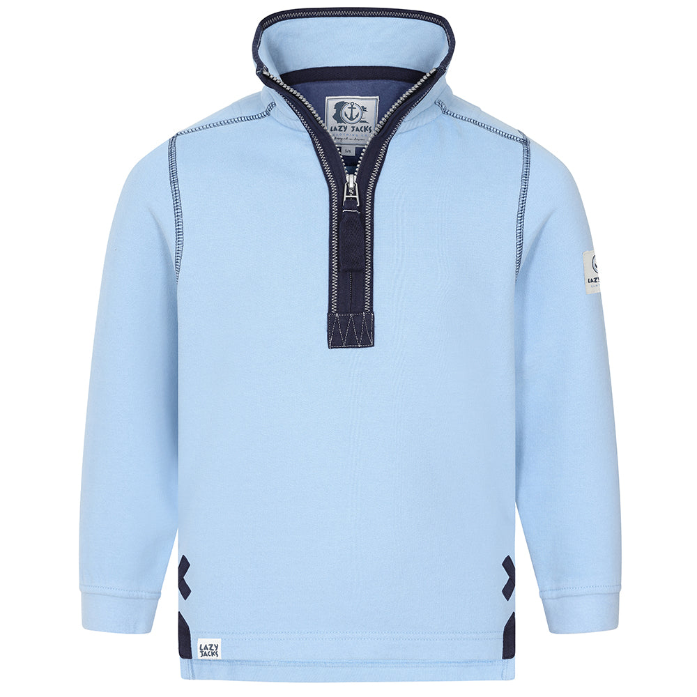 LJ40C - Boy's 1/4 Zip Sweatshirt - Sky Blue