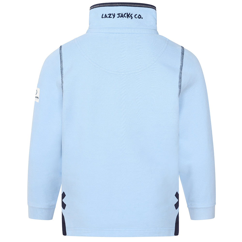 LJ40C - Boy's 1/4 Zip Sweatshirt - Sky Blue