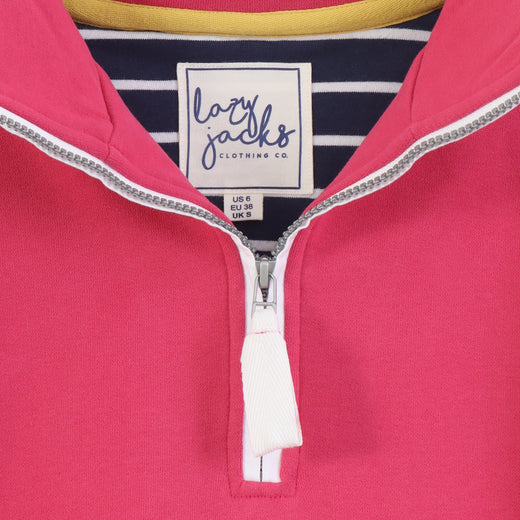 LJ3 - Ladies 1/4 Zip Sweatshirt - Cherry