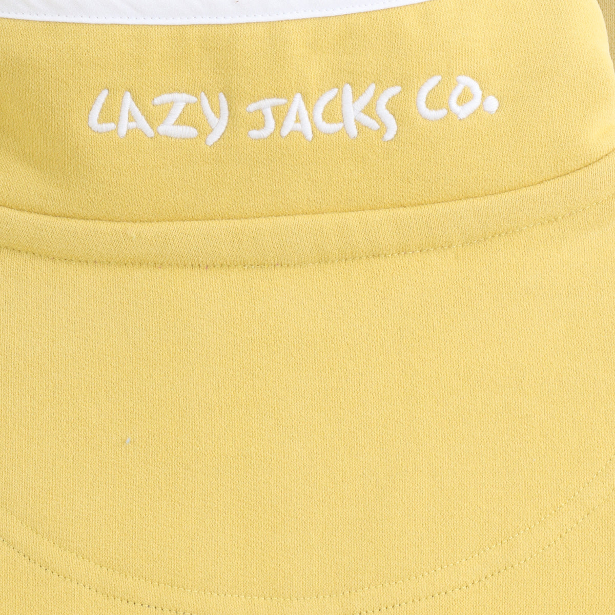 LJ3 - Supersoft 1/4 Zip Sweatshirt - Lemon With White Trim