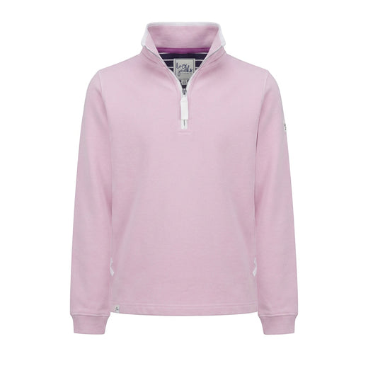 LJ3 - Supersoft 1/4 Zip Sweatshirt - Pink With White Trim