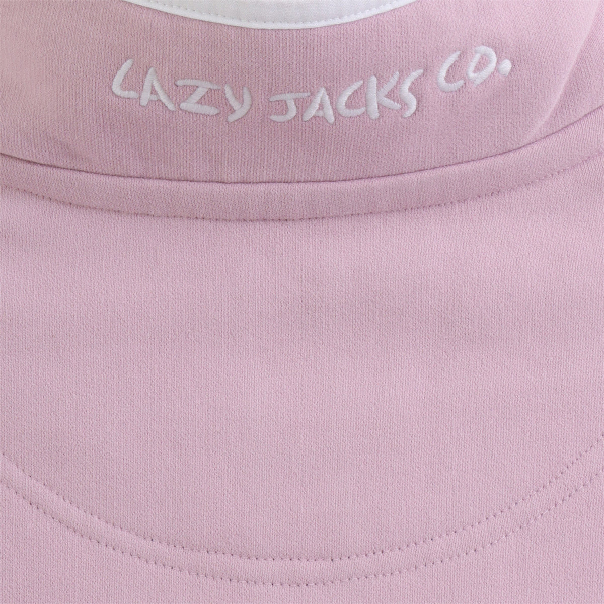 LJ3 - Supersoft 1/4 Zip Sweatshirt - Pink With White Trim