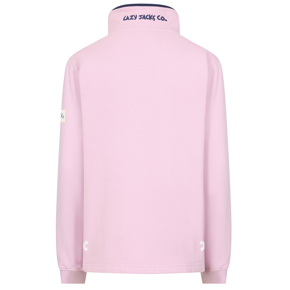 LJ3 - Ladies 1/4 Zip Sweatshirt - Pink