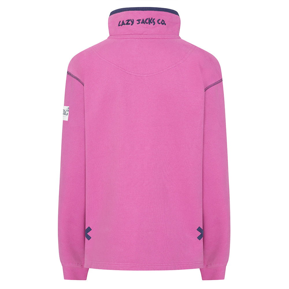 LJ3 - Ladies 1/4 Zip Sweatshirt - Raspberry