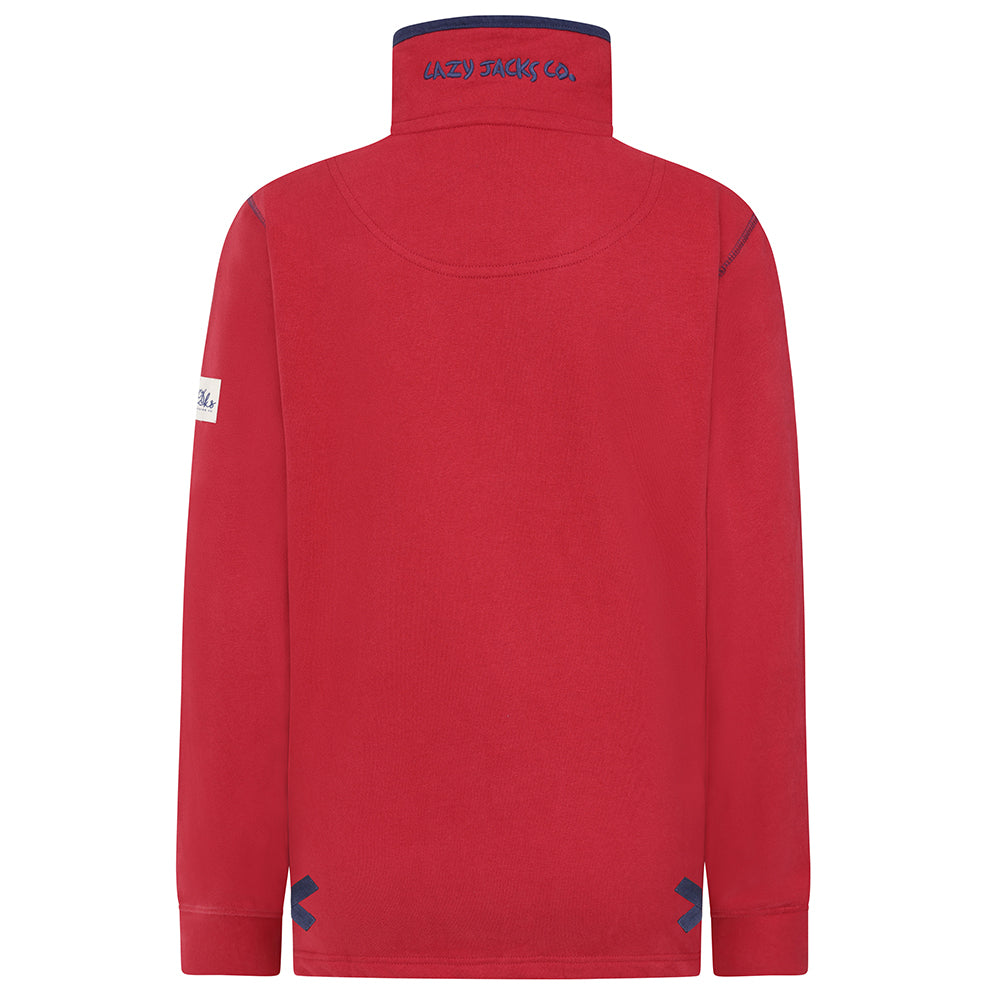 LJ3 - Ladies Quarter Zip Sweatshirt - Red