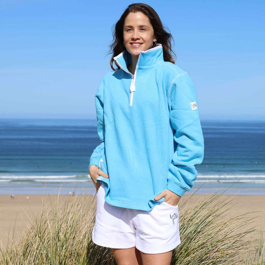 LJ3 - Ladies 1/4 Zip Sweatshirt - Turquoise