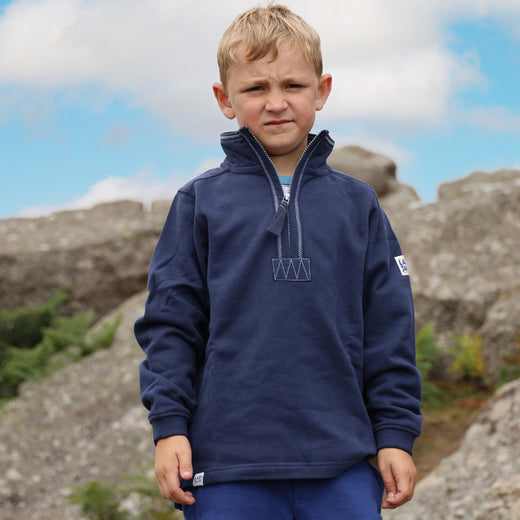 LJ40C - Boy's 1/4 Zip Sweatshirt - Marine