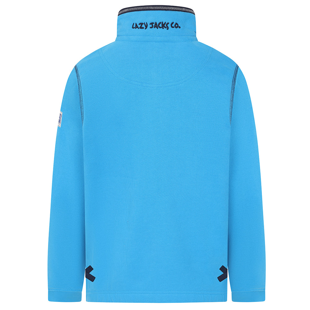LJ40C - Boy's 1/4 Zip Sweatshirt - Blue Lagoon
