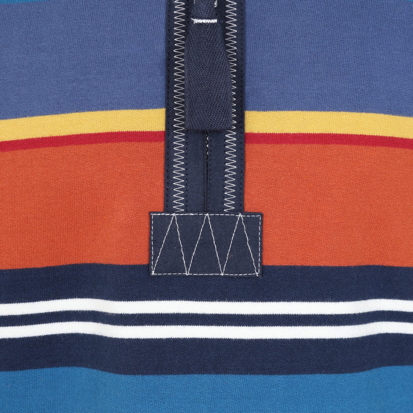 LJ40SC - Boy's Striped Quarter Zip - Grey