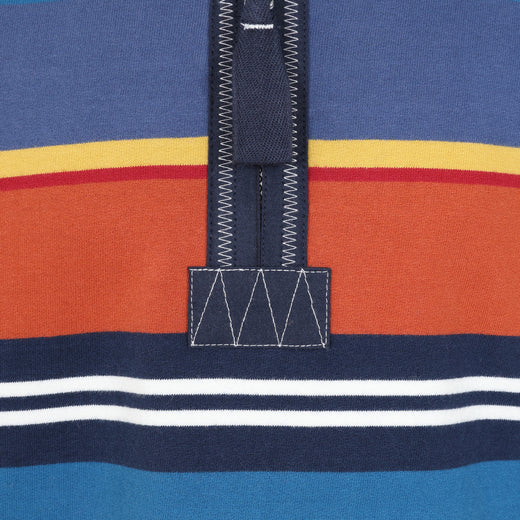 LJ40SC - Boy's Striped Quarter Zip - Grey